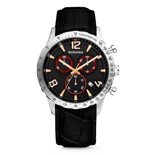 RODANIA Energy Urban Chronograph Black Leather Strap 2608625