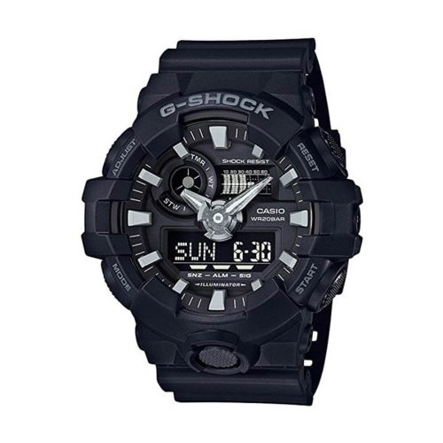 Ρολόι Casio G-Shock Quartz με Μαύρο Λουράκι Ρητίνης GA-700-1BER