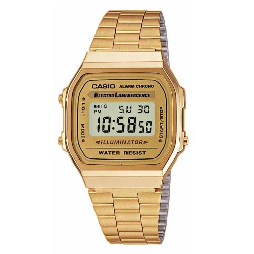 Ρολόι Casio Iconic Vintage με Μπρασελέ απο Ανοξείδωτο Ατσάλι A168WG-9EF