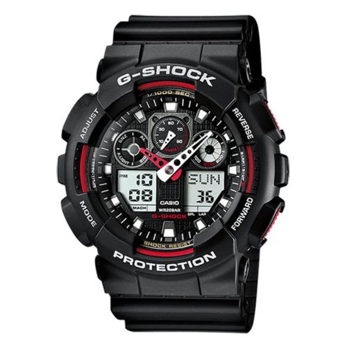 Ρολόι Casio G-Shock Quartz με Μαύρο Λουράκι από Καουτσούκ GA-100-1A4ER