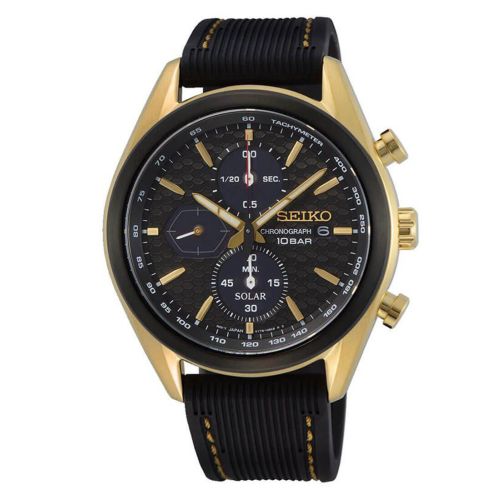 Ρολόι Seiko Macchina Sportiva Ηλιακό με Λουράκι από Καουτσούκ SSC804P1