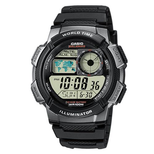 Ψηφιακό Ρολόι Casio Standard Quartz με Μαύρο Λουράκι Ρητίνης AE-1000W-1BVEF