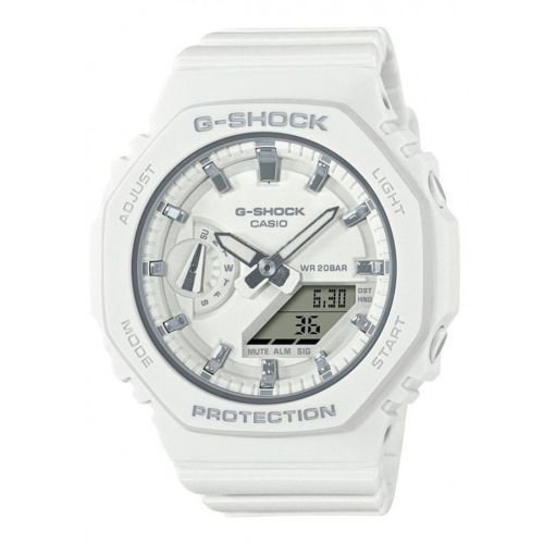 Ρολόι Casio G-Shock Quartz με Λευκό Λουράκι από Καουτσούκ GMA-S2100-7AER