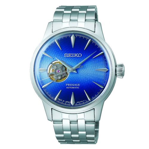 Αντρικό Ρολόι Seiko Presage Cocktail Time ΄Blue Acapulco΄ Αυτόματο με Μπρασελέ από Ανοξείδωτο Ατσάλι SSA439J1