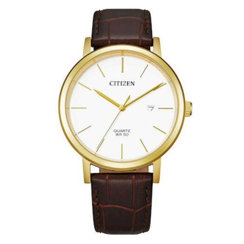 Ανδρικό Ρολόι Citizen Quartz με Καφέ Δερμάτινο Λουράκι BI5072-01A