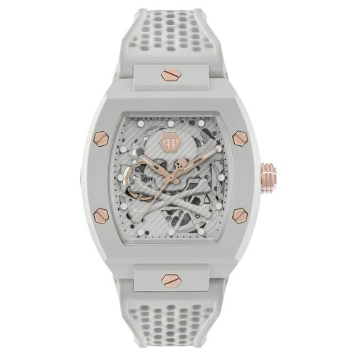 Ρολόι Philipp Plein Automatic Skeleton Ecoceramic με Λουράκι Σιλικόνης PWVBA0123