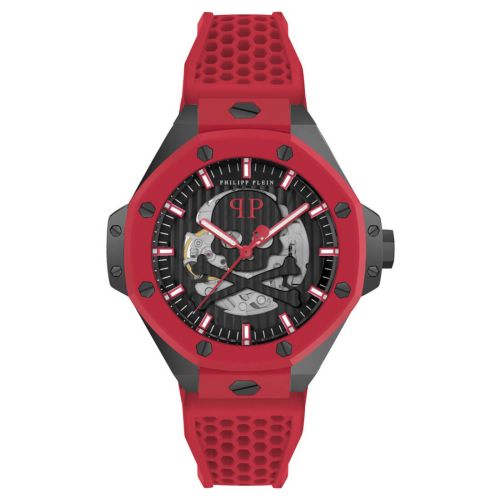 Ρολόι Philipp Plein Automatic Skeleton Royal Red με Λουράκι Σιλικόνης PWPFA0524