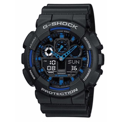 Ρολόι Casio G-Shock Quartz με Μαύρο Λουράκι από Καουτσούκ GA-100-1A2ER