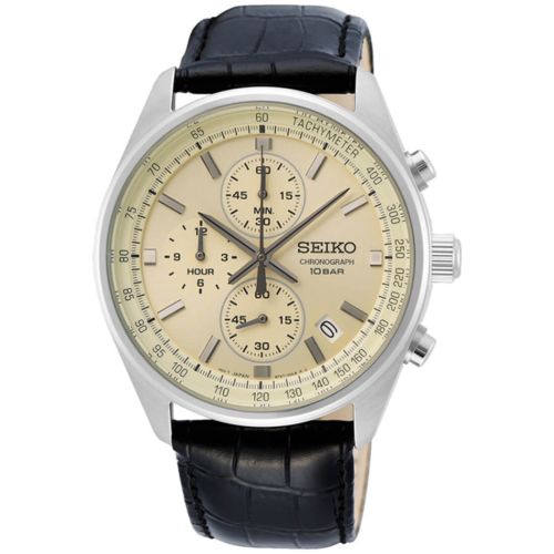 Αντρικό Ρολόι Seiko Conceptual Series Quartz με Μαύρο Δερμάτινο Λουράκι SSB383P1