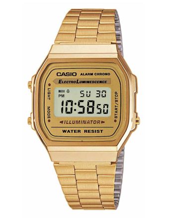 Ρολόι Casio Iconic Vintage με Μπρασελέ απο Ανοξείδωτο Ατσάλι A168WG-9EF