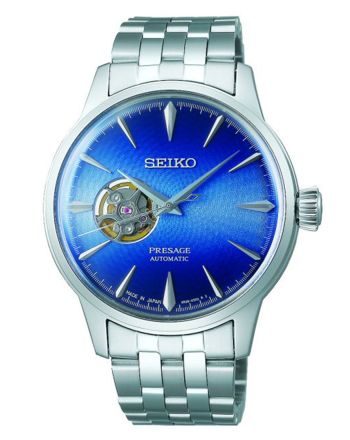 Αντρικό Ρολόι Seiko Presage Cocktail Time ΄Blue Acapulco΄ Αυτόματο με Μπρασελέ από Ανοξείδωτο Ατσάλι SSA439J1