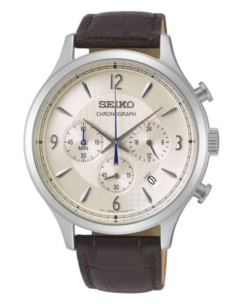 Αντρικό Ρολόι Seiko Conceptual Series Quartz με Καφέ Δερμάτινο Λουράκι SSB341P1