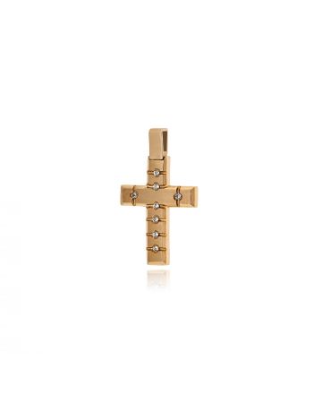 Σταυρός Βάπτισης Val΄Oro για Κορίτσι από Ροζ Χρυσό Κ14 και Πέτρες Ζιργκόν 039752