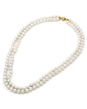 Κολιέ με Μαργαριτάρια Fresh Water Pearl 6,0-6,5mm και Κούμπωμα από Κίτρινο Χρυσό Κ14 040408