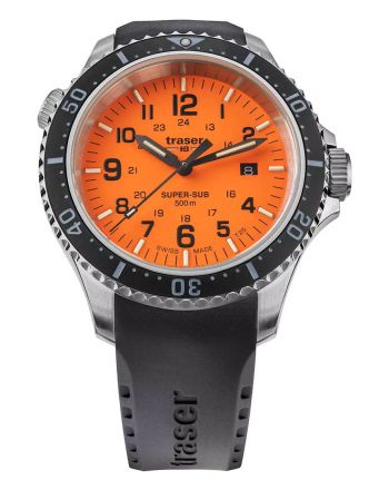 Αντρικό Ρολόι Traser P67 T25 SuperSub Diver Orange με Λουράκι απο Καουτσούκ 109380