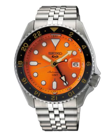 Ρολόι Seiko 5 Sports "Mikan Orange" GMT SKX Re-Interpretation Αυτόματο με Μπρασελέ από Ανοξείδωτο Ατσάλι SSK005K1