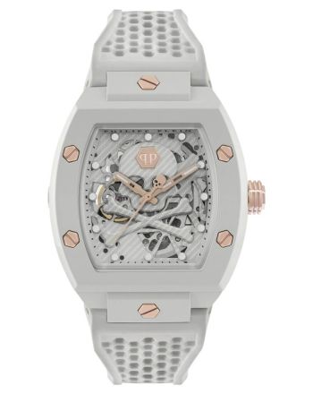 Ρολόι Philipp Plein Automatic Skeleton Ecoceramic με Λουράκι Σιλικόνης PWVBA0123