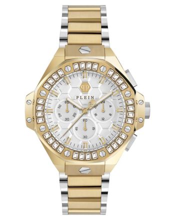 Ρολόι Philipp Plein Chrono Royal Two Tone από Ανοξείδωτο Ατσάλι με Μπρασελέ και Πέτρες PWPSA0324