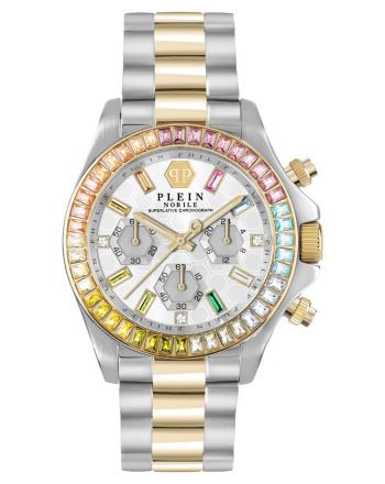 Ρολόι Philipp Plein Nobile Two Tone Rainbow Crystals από Ανοξείδωτο Ατσάλι με Μπρασελέ και Πέτρες PWSBA0523