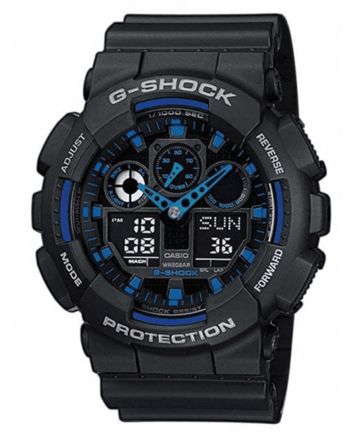 Ρολόι Casio G-Shock Quartz με Μαύρο Λουράκι από Καουτσούκ GA-100-1A2ER