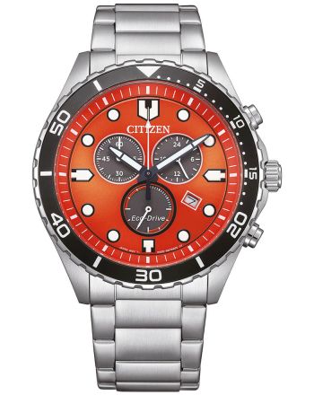 Ανδρικό Ρολόι Citizen Eco Drive Chronograph in Diver-Design με Μπρασελέ από Ανοξείδωτο Ατσάλι AT2560-84X