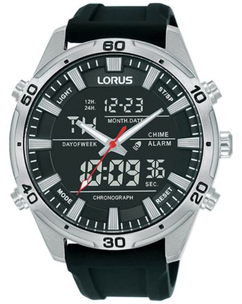 Ανδρικό Ρολόι Lorus Sports Analog-Digital με Λουράκι από Σιλικόνη RW653AX9