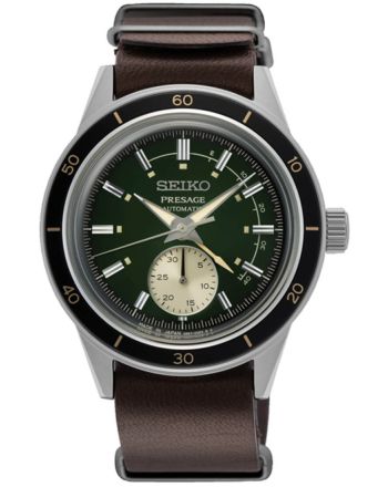 Ανδρικό Ρολόι Seiko Presage Style 60s Αυτόματο με Δερμάτινο Καφέ Λουράκι SSA451J1