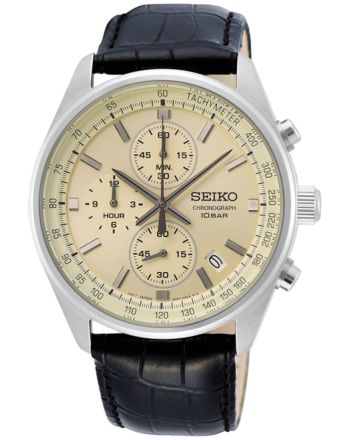 Αντρικό Ρολόι Seiko Conceptual Series Quartz με Μαύρο Δερμάτινο Λουράκι SSB383P1